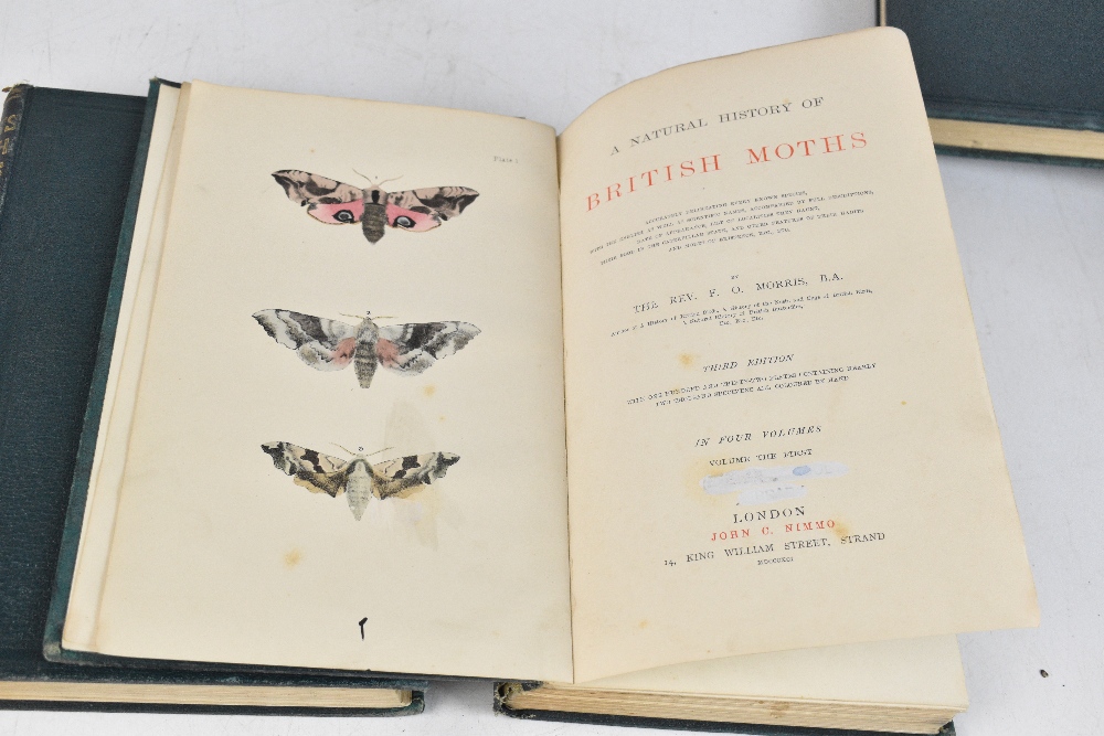 MORRIS, REV. F; A NATURAL HISTORY OF BRITISH MOTHS, third edition in four volumes, with hand - Image 2 of 9