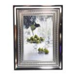 VERA WANG BY WEDGWOOD; an unused silver tone 'With Love' photograph frame, 4" x 6", in original
