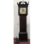 A George III oak eight day longcase clock, with square brass dial inscribed 'John Stancliffe',