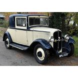 A 1932 RENAULT MONAQUATRE; WHJ 673, two door fixed head coupe 1200cc.  Provenance: This, and the