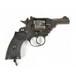 A deactivated Webley mark IV .38 six shot service revolver with 3" barrel, stamped to the top of the