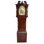 An early 19th century and later mahogany eight day longcase clock, the engraved brass dial with date