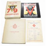 THE STORY OF 79TH ARMOURED DIVISION, OCTOBER 1942-JUNE 1945, the dust jacket and title page with