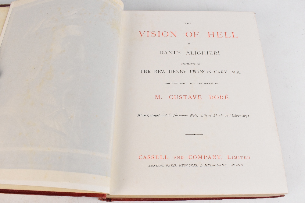 DORE (G), THE VISION OF HELL BY DANTE ALIGHIERI, with black and white illustrations and gilt red - Image 3 of 3
