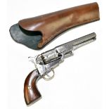 An 1851 Colt Navy model six shot revolver, .36 calibre, serial no.101796, length of barrel 13.5cm,