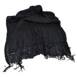 ISSEY MIYAKE; a fine black wool pleated stole/scarf from the 'Pleats Please Issey Miyake' range,