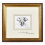 DAVID SHEPHERD CBE FRSA FGRA (1931-2017); pencil study, bull elephant, signed, inscribed to the