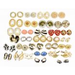 MONET; a pair of gold tone vintage clip-on earrings, and twenty-nine further pairs of clip-on