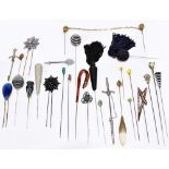 CHARLES HORNER; a large collection of predominantly shorter hat pins, mainly costume examples,