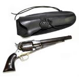 A Remington 1858 army model six shot revolver, .44 calibre, length of barrel 15.75cm, overall length
