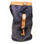 ROYAL YACHT CLUB OF MONACO AND ANDREA D'AMICO; a heavy cloth navy holdall/duffle bag trimmed with