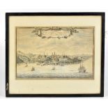 AFTER TOMASSO MASI; an 18th century Italian engraving of Quebec, 18.5 x 27.5cm, framed and glazed.