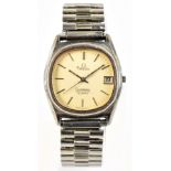 OMEGA; an early 1970s Constellation chronometer quartz stainless steel wristwatch with date aperture