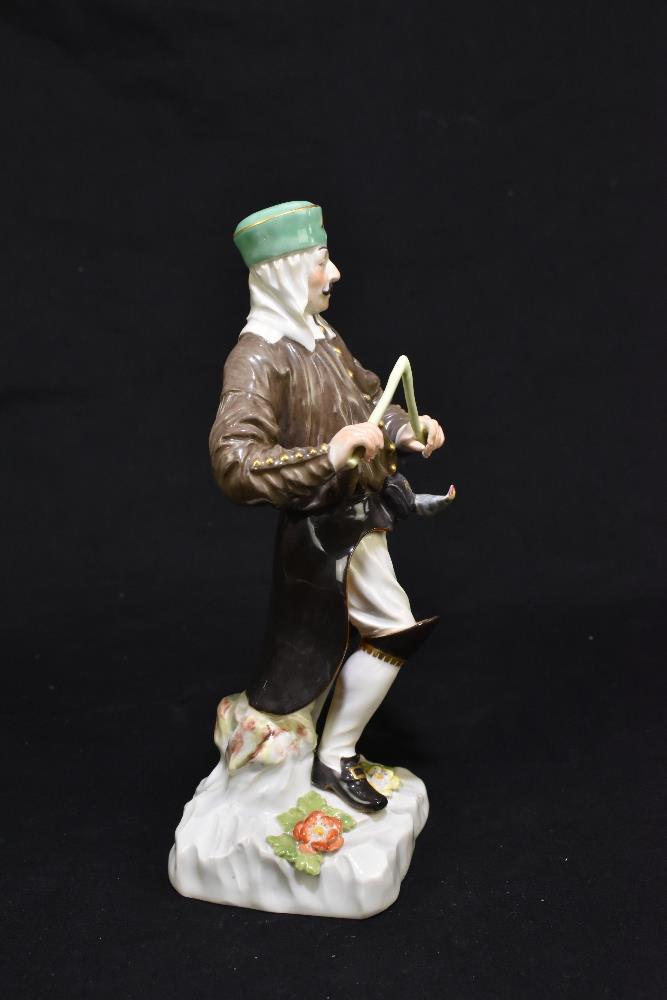 MEISSEN; an early 20th century figure of a Saxon miner with divining rod, after the original by - Bild 2 aus 7