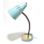 A circa 1970s blue painted adjustable Anglepoise type lamp, height 37cm.