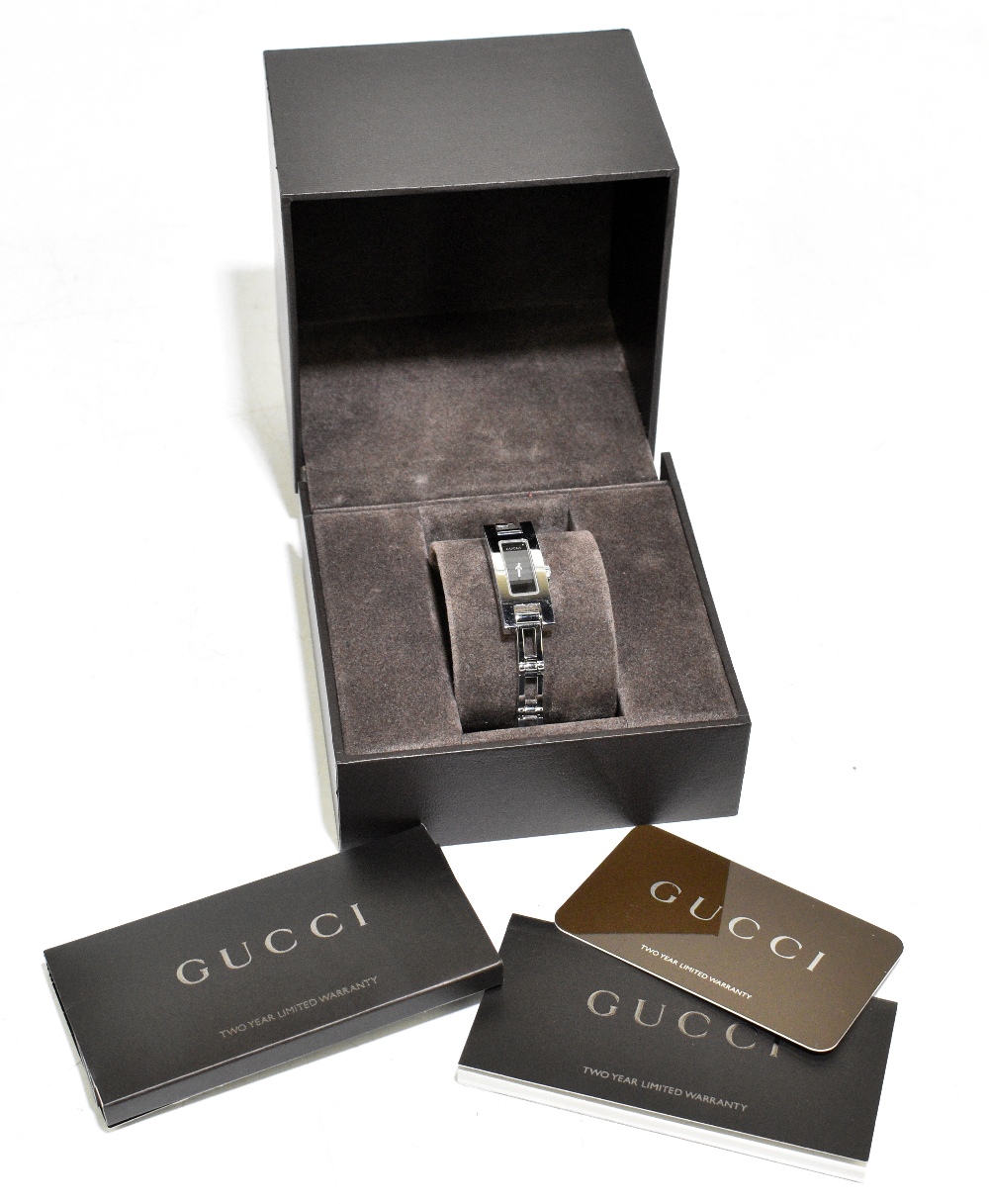 GUCCI; a 3900L silver stainless steel lady's quartz watch with Swiss movement and analogue