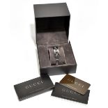 GUCCI; a 3900L silver stainless steel lady's quartz watch with Swiss movement and analogue