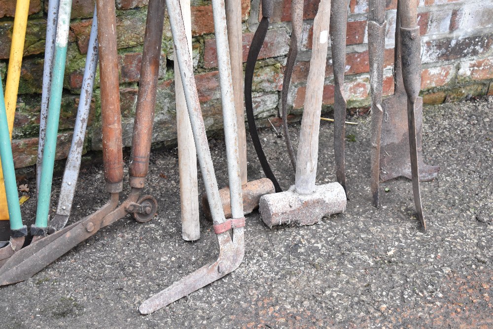 A collection of twenty agricultural and garden tools including lawn edge cutters, garden shears, two - Image 4 of 4