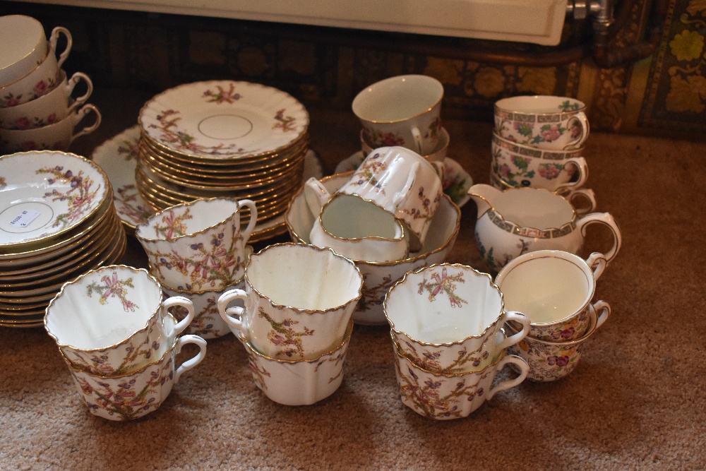 A miscellany of tea services including a Regency bone china part tea service decorated in pink - Bild 3 aus 7