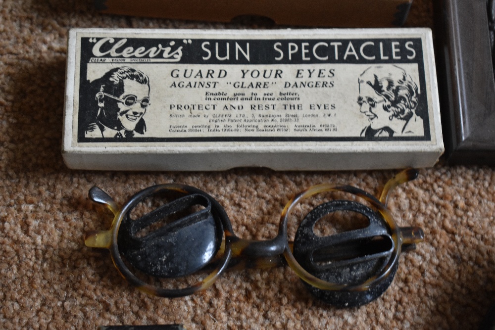 A small selection of vintage spectacles, some in original boxes which are named, an Art Nouveau - Image 3 of 4