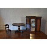 A Victorian miniature apprentice table modelled as a circular mahogany breakfast table, with