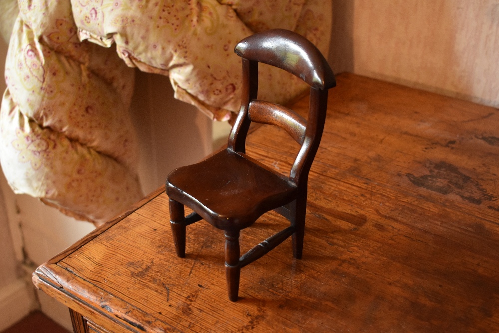 A Victorian miniature apprentice table modelled as a circular mahogany breakfast table, with - Image 10 of 11