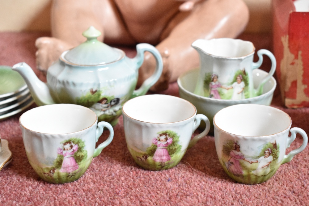 Four 19th century and later child's tea sets, comprising a thirteen piece part tea set with gilt - Image 2 of 8