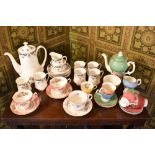 PARAGON; a 'Coniston' pattern fifteen piece coffee service, and a Cauldon fifteen piece coffee