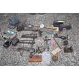 An assortment of vintage animal and mole traps, of varying styles, including a circular galvanised