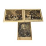 A group of five 19th century engravings, some hand tinted,