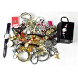 Various items of mixed costume jewellery to include rings, necklaces, bracelets, watches, etc.