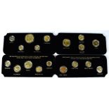A mahogany cased set of nine encapsulated proof coins,