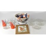 A quantity of mainly vintage glassware to include bowls, vases, footed bowl, various dessert plates,