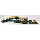 A quantity of diecast army vehicles to include boxed Dinky Recovery Tractor 661,