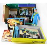 THUNDERBIRDS; two vintage figures, one with cloth body, the other a poseable plastic figure,