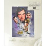 JAMES BOND; a limited-edition lithograph bearing the signatures of Timothy Dalton,