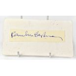 SIR PAUL MCCARTNEY; a cut piece of paper applied to card bearing the star's signature.