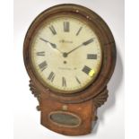 T YATES OF PRESTON; a late 19th/early 20th century mahogany cased drop dial wall clock,