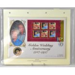 A Golden Wedding Anniversary 1947-1997 coin first day cover,