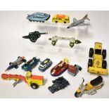 A large collection of diecast vehicles to include Dinky, Matchbox, Tonka and Corgi cars, wagons,