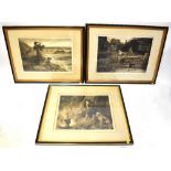 HERBERT THOMAS DICKSEE RE (1862-1942); three large black and white etchings,