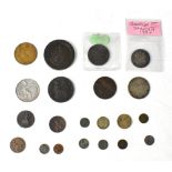 Various 18th and 19th century British coins to include 1797 cartwheel penny,