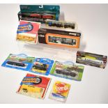 Various boxed model vehicles and railway engines to include a diecast metal Corgi Harry Potter