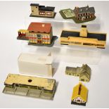 A good mixed collection of model railway buildings, figures,