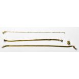 Various items of gold jewellery to include a 9ct gold flat herringbone necklace,