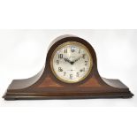 A mid-20th century eight day mahogany Napoleon hat mantel clock,