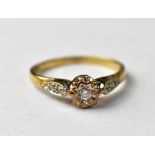 A 9ct gold diamond solitaire ring, approx 2.2g.