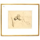 AFTER PAUL CÉSAR HELLEU (1859-1927); a drypoint etching of a reclining lady,