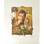 JAMES BOND; a limited-edition lithograph bearing the signatures of Christopher Lee,