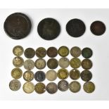 Various silver and copper pre-decimal coins to include threepence coins,